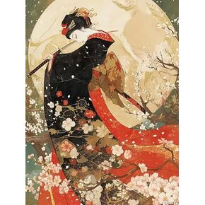 DIY 5D Diamond Painting Japanese Kimono 12x16 in Diamond Art Kits for Adults, Woman Diamond Painting Kits for Adults, Full Drill Diamond Dots, Diamond Art Painting, Room Home Decor