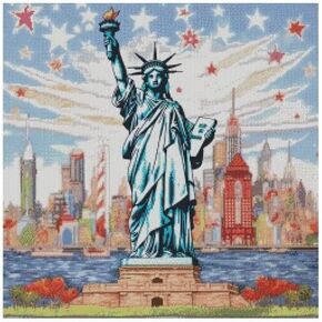 New York Statue of Liberty Cross Stitch Kit, 14 Count Aida, 250x250 Stitch, 45x45cm Counted Cross Stitch kit
