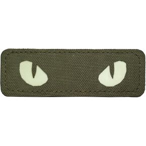Embroidered Patches cat, Morale Patch cat, Luminous Cats Eye, Colorful Embroidered Patch (Black), 9 x 3 cm, Patches for Backpacks, Dog Harnesses, Army Vests, Gym Bags, Hats, Helmets