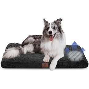 AMERICAN KENNEL CLUB Orthopedic Memory Foam Dog Crate Mat, Egg Crate Foam Cushion, Washable Cover, Non-Slip Base, Eases Joint Pain, Breathable, Durable, 24x19, Gray