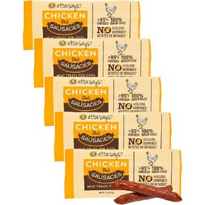 etta says! Deli Sausages - Premium All Natural Chicken Meat Treats for Dogs - High Protein Dog Chews - Human Grade - Made in The USA (6 Count Pack of 1)