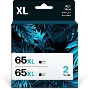Remanufactured 65XL Ink Cartridges Black Compatible for HP Ink 65 High Yield Work with HP Deskjet 3755 3722 3752 3730 2652 2620 2655 Envy 5055 5030 5052 5032 (Black, 2-Pack)