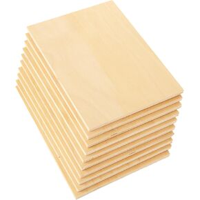 24 Pack 5x7 Inch Basswood Sheets 1/4 Inch Thick Plywood Sheets Unfinished Wood Sheets for Crafts DIY Project Mini House Building Architectural Model Making Wood Burning Laser Project