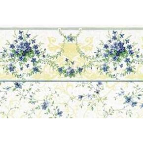 Melody Jane Dollhouse Sonata Blue Miniature Print Wallpaper 1:12 Scale 3 Sheets