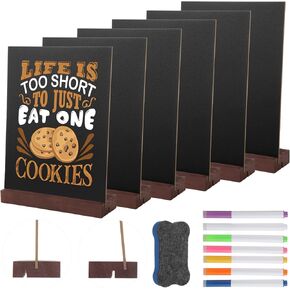 6 Pcs 6" x 8" Small Chalkboard Signs with Stand, Mini Chalkboard Signs for Food, Decoration Chalkboard Message Chalkboard for Party, Store, Restaurant
