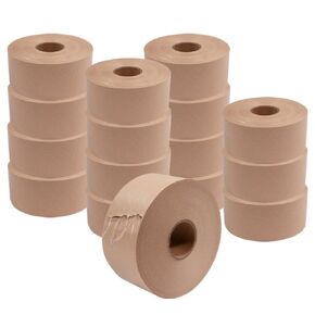 Mytee Products 8 Rolls 2.75" x450' Water Activated Tape - Reinforced Gummed Tape for Package - Strong Adhesive & Holding Power Kraft Paper