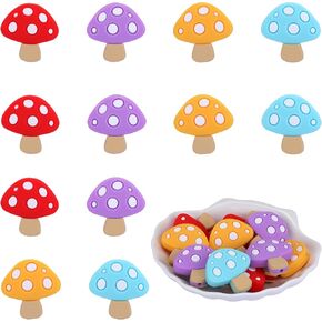20 Piece Silicone Beads Mushroom Silicone Beads Silicone Focal Beads for Pens Bulk Beads Used for DIY to Make Various Handicrafts, Beaded Pen, Beaded Phone Straps Etc(Red Mushroom) in Saudi Arabia