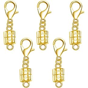 925 Silver Magnetic Necklace Clasp with Lobster Clasp,Magnetic Necklace Clasps and Closures for Bracelet Necklace Extender (5silvery)