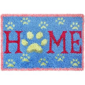 3D Latch Hook Kits Rug,with Printed Canvas,Christmas Decor Carpet Embroidery Tapestry Cross Stitch Kit DIY Handmade Rug Cushion