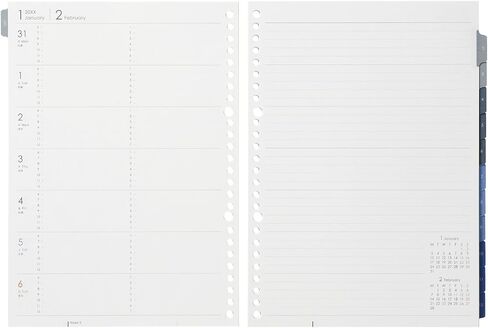 Maruman LD376-25 Notebook, Refill, 2025 B5, Loose Leaf Diary, Monthly + Weekly, 26 Holes, Begins with January 2025 in Saudi Arabia