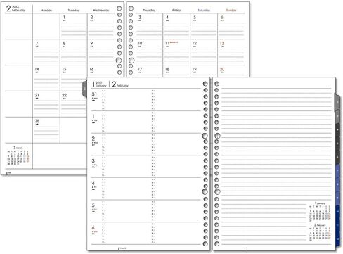 Maruman LD376-25 Notebook, Refill, 2025 B5, Loose Leaf Diary, Monthly + Weekly, 26 Holes, Begins with January 2025 in Saudi Arabia