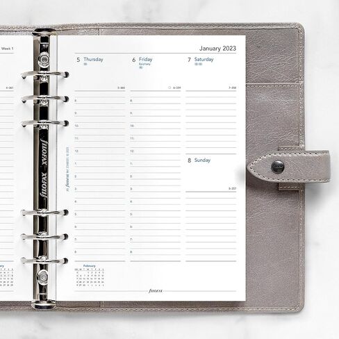 Filofax Calendar Diary Refill, A5 Size, Week-to-View with Appointments, White Paper, English, 2025 (C68521-25) in Saudi Arabia