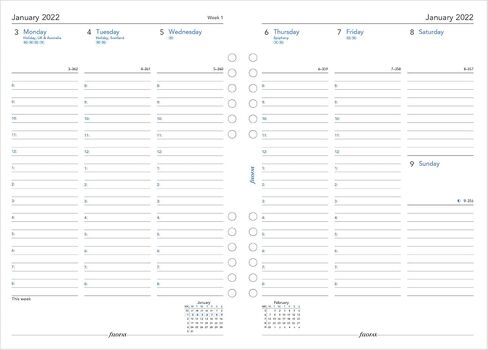 Filofax Calendar Diary Refill, A5 Size, Week-to-View with Appointments, White Paper, English, 2025 (C68521-25) in Saudi Arabia