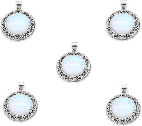 LHJ 5 PCS عتيقة Crystal Presants Shell Gemstone Hollow Stylved Style Sharms لمجوهرات صنع قلادة هدية in Kuwait