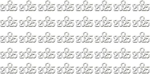 Shapenty Mini 2025 Charms Metal Year Signet 2025 DIY Pendant Charm Accessory Bulk for Bracelet Necklace Earring Keychain Craft Jewelry Making Christmas Graduation Party Decor, 40PCS in Saudi Arabia