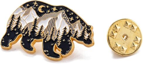 Airssory 10 pcs الدب الأسود مع Snow Mountain المينا سبيكة دبابيس شارة على شكل حيوانات البرية لدبابيات DIY حقيبة ظهر Decooration Craft in Kuwait