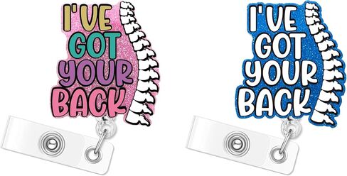 I've Got Your Back Pink 2pack Back and Body Hurts Badge Reel Retractable Funny Cute Badge Holder with Badge Reel ID Clip Name Tag Card Tag Card Badge Clip Acrylic Accessories Gifts Nurse in Saudi Arabia