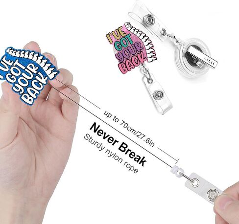 I've Got Your Back Pink 2pack Back and Body Hurts Badge Reel Retractable Funny Cute Badge Holder with Badge Reel ID Clip Name Tag Card Tag Card Badge Clip Acrylic Accessories Gifts Nurse in Saudi Arabia