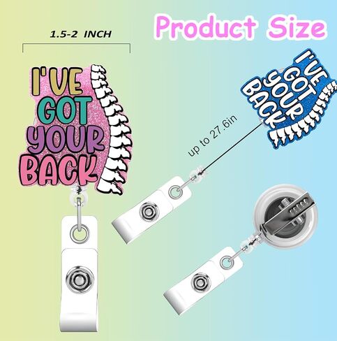 I've Got Your Back Pink 2pack Back and Body Hurts Badge Reel Retractable Funny Cute Badge Holder with Badge Reel ID Clip Name Tag Card Tag Card Badge Clip Acrylic Accessories Gifts Nurse in Saudi Arabia