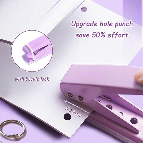 1/4" Single Hole Puncher, Heavy Duty Hole Puncher, Paper Punch 15 Sheet Capacity, Metal Hole Puncher for Id Card, Luggage Tag, Name Tag and Badge Holder,Pink in Saudi Arabia