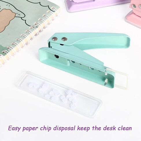 1/4" Single Hole Puncher, Heavy Duty Hole Puncher, Paper Punch 15 Sheet Capacity, Metal Hole Puncher for Id Card, Luggage Tag, Name Tag and Badge Holder,Pink in Saudi Arabia