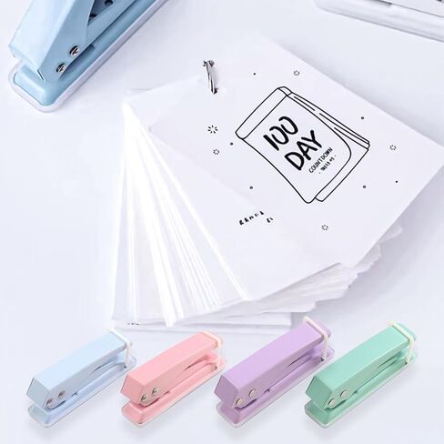 1/4" Single Hole Puncher, Heavy Duty Hole Puncher, Paper Punch 15 Sheet Capacity, Metal Hole Puncher for Id Card, Luggage Tag, Name Tag and Badge Holder,Pink in Saudi Arabia