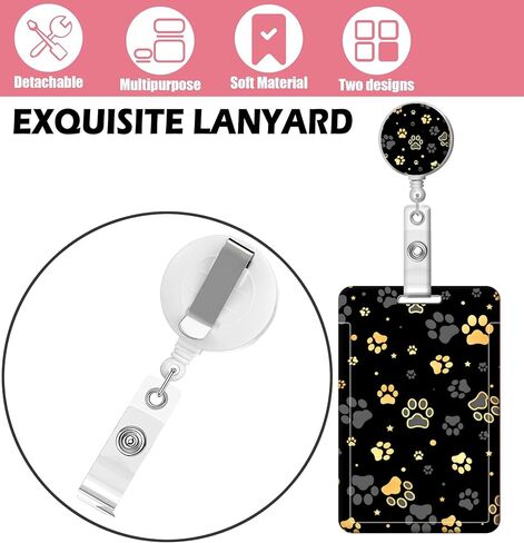 Badge Reels Retractable with Carabiner Reel Clip, ID Name Tag Work Badge Holder Belt Ferrule, Identity ID Badge Holder Cover Case for Office Work Nurse Teacher Student Gifts(Cute Colorful Cats) in Kuwait