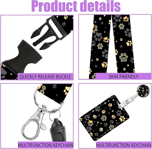 Badge Reels Retractable with Carabiner Reel Clip, ID Name Tag Work Badge Holder Belt Ferrule, Identity ID Badge Holder Cover Case for Office Work Nurse Teacher Student Gifts(Cute Colorful Cats) in Kuwait