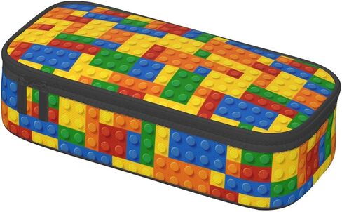 متعة الكتل الملونة قلم رصاص منظم قرطاسية قلم رصاص قلم رصاص كبيرة مع Zipper School Supplies حقيبة قلم رصاص للفتيات بويز مكتب in Kuwait