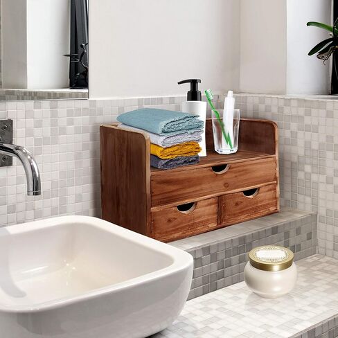 منظم مكتب مكاتب خشبي ريفي خمر ورفع بريد لسطح المكتب أو الطاولة أو العداد - الخشب المشهور - للوازم المكتبي أو الملحقات المكتبية أو البريد - البارنوود in Kuwait