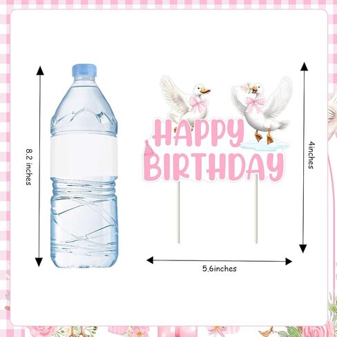 Goose Happy Birthday Cake Topper Goose Birthday Party Decoration Blue Bow Goose Cake Topper Farm Animal Cake Pick Silly Goose Cake Decoration for Boys Birthday Party Supplies in Saudi Arabia
