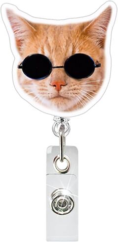 Cool Cat Badge Reel,Retractable Badge Holders with Cute Design,Id Badge Holders Retractable Clip for Nurses, Teacher,Office Worker in Saudi Arabia