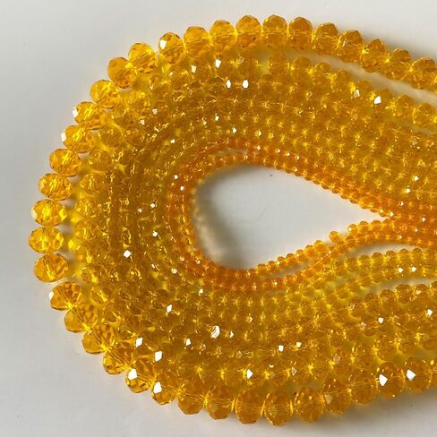 780pcs حبات زجاجية بروليت لصناعة المجوهرات ، 3-10 ملم من الزجاج الكريستالي الصفراء المصنوعة من الأساور ، روندللي كريستال ، حبات فضفاضة كبيرة لخبراء النبيذ ، ورياح ، in Kuwait