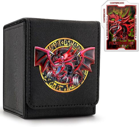 Card Deck Box for YGO MTG 3D sculpted relief Deck Box 110 Card Storage Box Trading Games Leather Storage with divider (Sky Dragon Colored) in Kuwait