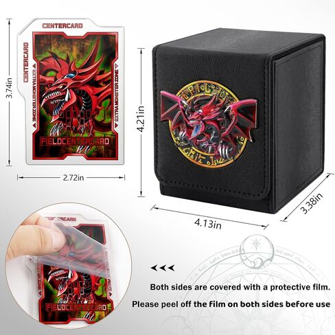 Card Deck Box for YGO MTG 3D sculpted relief Deck Box 110 Card Storage Box Trading Games Leather Storage with divider (Sky Dragon Colored) in Kuwait