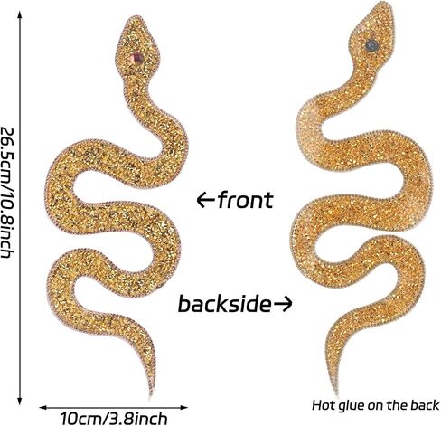 Totelux Snake Iron on Patches Sparkly Rhinestone Patches Grage Snake Jewels Gems for comple in Kuwait