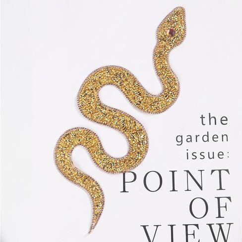 Totelux Snake Iron on Patches Sparkly Rhinestone Patches Grage Snake Jewels Gems for comple in Kuwait