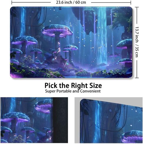 Durable MTG Playmat TCG Playmat with Zone and Locking Edges for MTG Gaming - Includes Waterproof Storage Bag (playmat (20),Without Zone) in Saudi Arabia