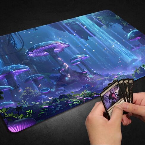 Durable MTG Playmat TCG Playmat with Zone and Locking Edges for MTG Gaming - Includes Waterproof Storage Bag (playmat (20),Without Zone) in Saudi Arabia