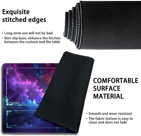 Durable MTG Playmat TCG Playmat with Zone and Locking Edges for MTG Gaming - Includes Waterproof Storage Bag (playmat (20),Without Zone) in Saudi Arabia