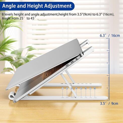 BESIGN LS01 Pro Ergonomic Laptop Stand, Plastic Laptop Riser, Portable and Adjustable Notebook Computer Holder Compatible with 10-15.6" Laptops (Black) in Kuwait