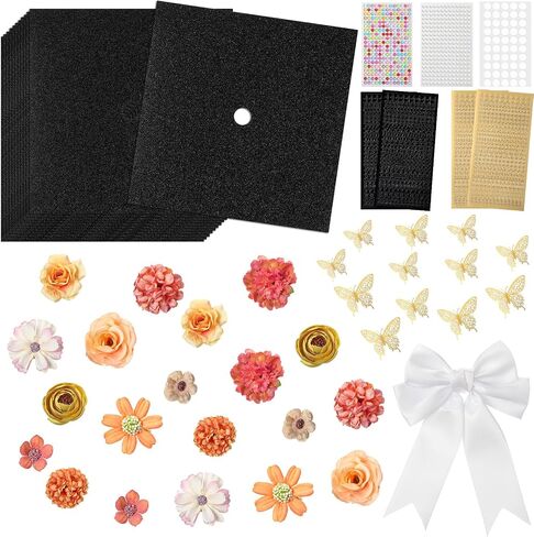 Gilprop Graduation Grad Cap Decorations Set DIY Glitter Card Stock Stock Paper Bow Flower Heads 3D Butterfly Stickers Rhinestons Letter Dots Leshesive Dots for Grad Hat (Red) in Kuwait