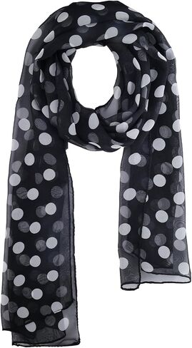 Red and Black Polka Dot 50s Chiffon Scarf Sheer Square Ribbon Neck Head Scarf for Women Fashion Headwrap Tie Scarves in Kuwait