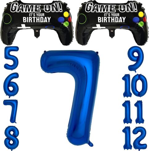 Navy Blue Video Game Party Supplies Boys 10th Birthday Party Decorations- 2 Packs Game On Balloons with Dark Blue Number 10 Balloon in Kuwait
