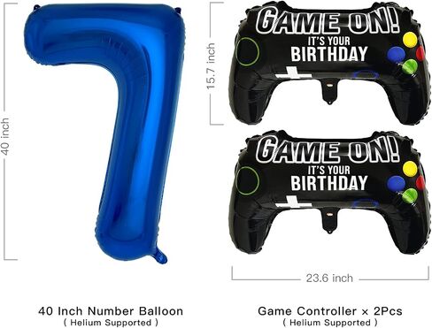 Navy Blue Video Game Party Supplies Boys 10th Birthday Party Decorations- 2 Packs Game On Balloons with Dark Blue Number 10 Balloon in Kuwait