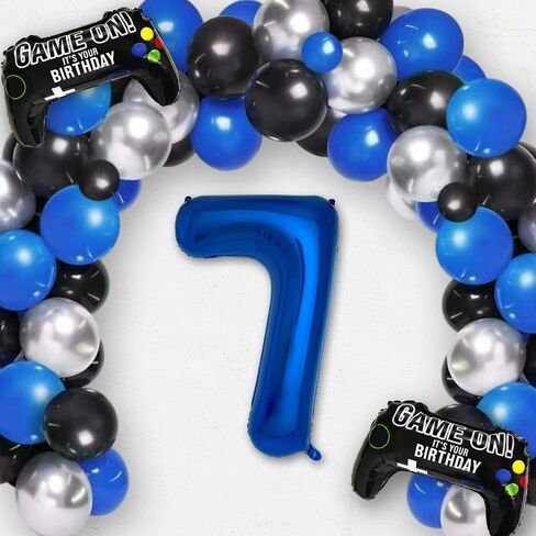 Navy Blue Video Game Party Supplies Boys 10th Birthday Party Decorations- 2 Packs Game On Balloons with Dark Blue Number 10 Balloon in Kuwait