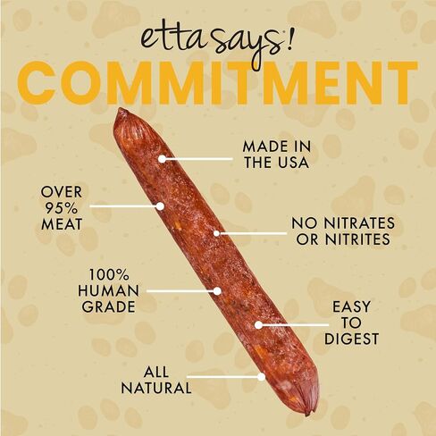 etta says! Deli Sausages - Premium All Natural Chicken Meat Treats for Dogs - High Protein Dog Chews - Human Grade - Made in The USA (6 Count Pack of 1) in Saudi Arabia