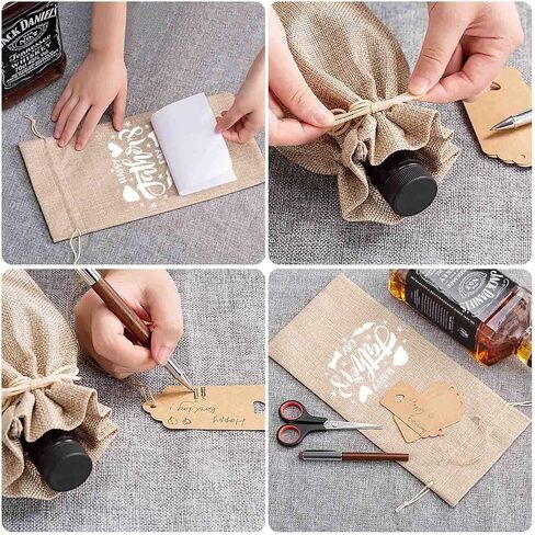 Homum 12Pcs Premium Burlap Wine Bags, Reusable Wine Bottle Bags for Weddings, Parties, Blind Tastings, Christmas, Birthdays, Housewarming, Home Storage (Red) in Saudi Arabia
