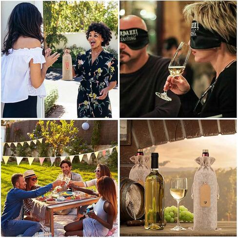 Homum 12Pcs Premium Burlap Wine Bags, Reusable Wine Bottle Bags for Weddings, Parties, Blind Tastings, Christmas, Birthdays, Housewarming, Home Storage (Red) in Saudi Arabia
