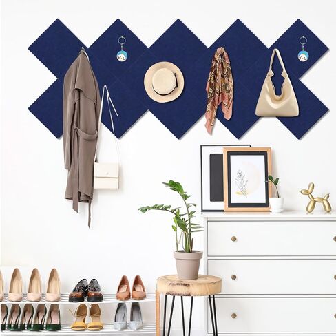 Large Cork Boards Alternative for Walls 47"X 47"-16 Pack 11.8"X11.8" Felt Wall Tiles with Safe Removable Adhesive Tabs Photo Corkboards Bulletin Boards Pin Board for Office Home Decor, Turquoise Blue in Kuwait